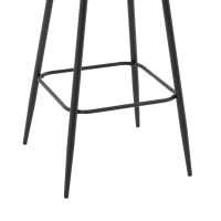 Σκαμπό bar Renish pakoworld μπουκλέ εκρού-μεταλλικό μαύρο πόδι 51x57x114εκ
