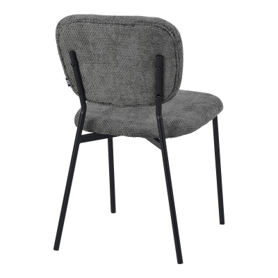 Καρέκλα Cathair pakoworld μπουκλέ ύφασμα σε γκρι απόχρωση με μαύρα μεταλλικά πόδια 48x53x82εκ