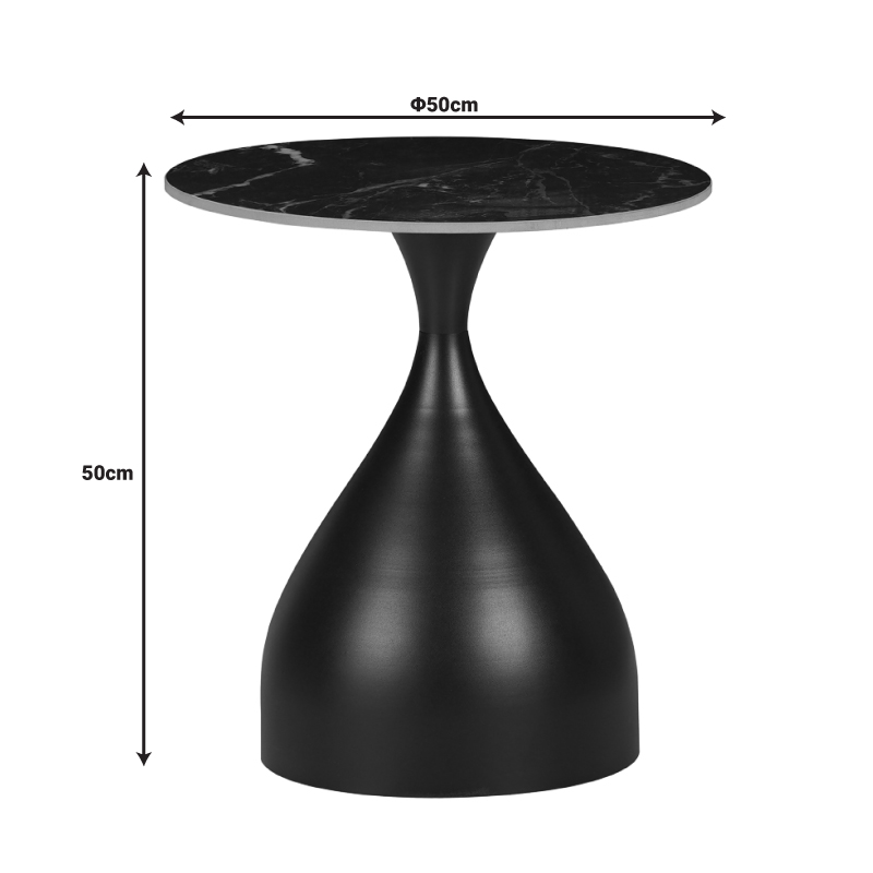 Βοηθητικά τραπέζια Kirkene Inart sintered stone σε απόχρωση μαύρο μαρμάρου με μαύρο μέταλλο 2τεμ Βοηθητικά τραπέζια Kirkene Inart sintered stone σε απόχρωση μαύρο μαρμάρου με μαύρο μέταλλο 2τεμ
