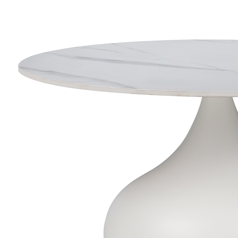 Βοηθητικά τραπέζια Kirkene Inart sintered stone σε απόχρωση λευκό μαρμάρου με λευκό μέταλλο 2τεμ Βοηθητικά τραπέζια Kirkene Inart sintered stone σε απόχρωση λευκό μαρμάρου με λευκό μέταλλο 2τεμ