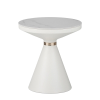 Βοηθητικά τραπέζια Coozlin Inart sintered stone σε απόχρωση λευκό μαρμάρου με λευκό-χρυσό μέταλλο Βοηθητικά τραπέζια Coozlin Inart sintered stone σε απόχρωση λευκό μαρμάρου με λευκό-χρυσό μέταλλο