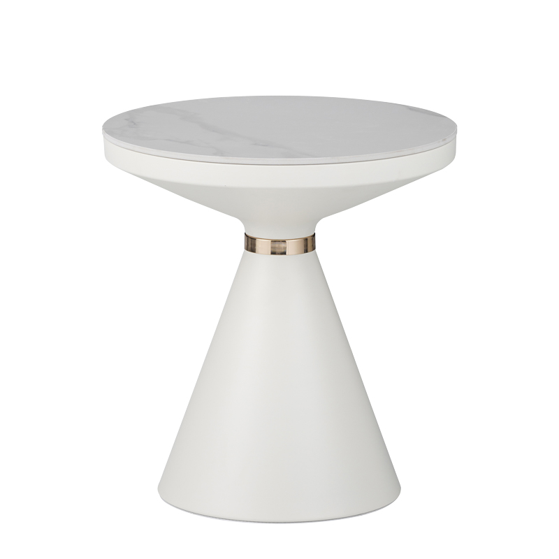 Βοηθητικά τραπέζια Coozlin Inart sintered stone σε απόχρωση λευκό μαρμάρου με λευκό-χρυσό μέταλλο Βοηθητικά τραπέζια Coozlin Inart sintered stone σε απόχρωση λευκό μαρμάρου με λευκό-χρυσό μέταλλο