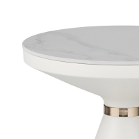 Βοηθητικά τραπέζια Coozlin Inart sintered stone σε απόχρωση λευκό μαρμάρου με λευκό-χρυσό μέταλλο Βοηθητικά τραπέζια Coozlin Inart sintered stone σε απόχρωση λευκό μαρμάρου με λευκό-χρυσό μέταλλο