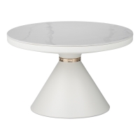 Βοηθητικά τραπέζια Coozlin Inart sintered stone σε απόχρωση λευκό μαρμάρου με λευκό-χρυσό μέταλλο Βοηθητικά τραπέζια Coozlin Inart sintered stone σε απόχρωση λευκό μαρμάρου με λευκό-χρυσό μέταλλο