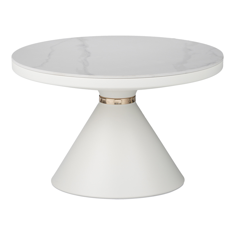 Βοηθητικά τραπέζια Coozlin Inart sintered stone σε απόχρωση λευκό μαρμάρου με λευκό-χρυσό μέταλλο Βοηθητικά τραπέζια Coozlin Inart sintered stone σε απόχρωση λευκό μαρμάρου με λευκό-χρυσό μέταλλο