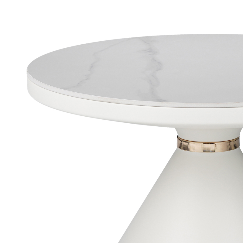 Βοηθητικά τραπέζια Coozlin Inart sintered stone σε απόχρωση λευκό μαρμάρου με λευκό-χρυσό μέταλλο Βοηθητικά τραπέζια Coozlin Inart sintered stone σε απόχρωση λευκό μαρμάρου με λευκό-χρυσό μέταλλο