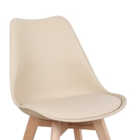 Καρέκλα Gaston pakoworld PP-PU taupe απόχρωση- φυσικό πόδι 43x51x75εκ Καρέκλα Gaston pakoworld PP-PU taupe απόχρωση- φυσικό πόδι 43x51x75εκ