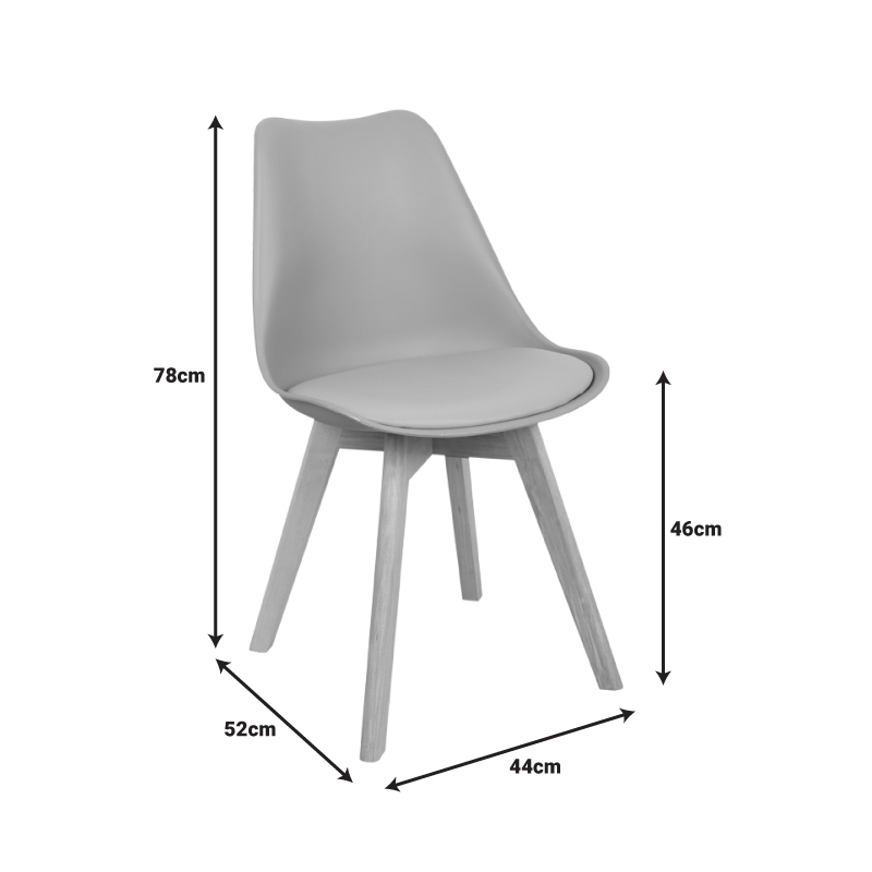 Καρέκλα Gaston pakoworld PP-PU taupe απόχρωση- φυσικό πόδι 43x51x75εκ