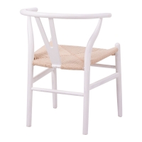 Καρέκλα Wishbone pakoworld rubberwood-σχοινί σε λευκή απόχρωση 60x51x80εκ
