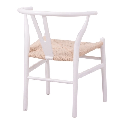 Καρέκλα Wishbone pakoworld rubberwood-σχοινί σε λευκή απόχρωση 53.5x57x74εκ Καρέκλα Wishbone pakoworld rubberwood-σχοινί σε λευκή απόχρωση 53.5x57x74εκ