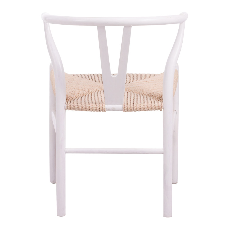 Καρέκλα Wishbone pakoworld rubberwood-σχοινί σε λευκή απόχρωση 53.5x57x74εκ Καρέκλα Wishbone pakoworld rubberwood-σχοινί σε λευκή απόχρωση 53.5x57x74εκ