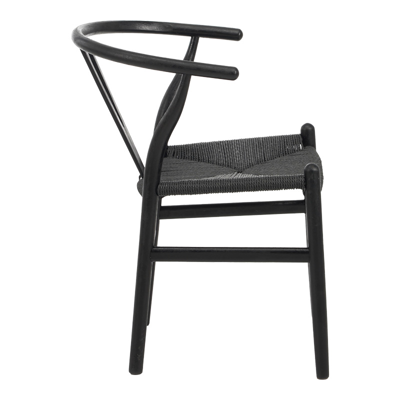 Καρέκλα Wishbone pakoworld rubberwood-σχοινί σε μαύρη απόχρωση 60x51x80εκ Καρέκλα Wishbone pakoworld rubberwood-σχοινί σε μαύρη απόχρωση 60x51x80εκ