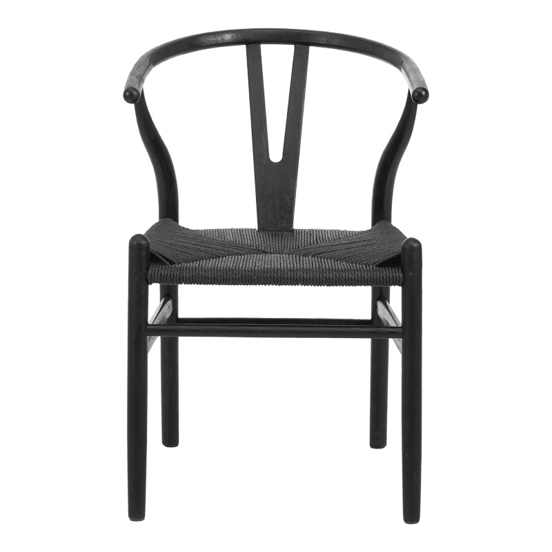 Καρέκλα Wishbone pakoworld rubberwood-σχοινί σε μαύρη απόχρωση 60x51x80εκ Καρέκλα Wishbone pakoworld rubberwood-σχοινί σε μαύρη απόχρωση 60x51x80εκ