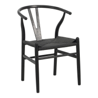 Καρέκλα Wishbone pakoworld rubberwood-σχοινί σε μαύρη απόχρωση 60x51x80εκ Καρέκλα Wishbone pakoworld rubberwood-σχοινί σε μαύρη απόχρωση 60x51x80εκ
