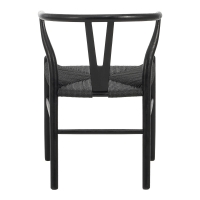 Καρέκλα Wishbone pakoworld rubberwood-σχοινί σε μαύρη απόχρωση 53.5x57x74εκ