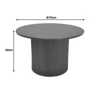 Τραπέζι σαλονιού Dovel pakoworld mdf σε μαύρη απόχρωση Φ70x40εκ