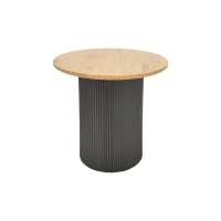 Βοηθητικό τραπέζι Dovel pakoworld mdf σε sonoma -μαύρη απόχρωση Φ50x45εκ