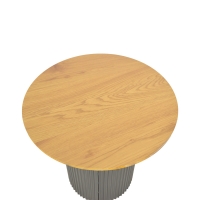 Βοηθητικό τραπέζι Dovel pakoworld mdf σε sonoma -μαύρη απόχρωση Φ50x45εκ