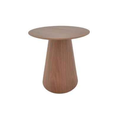 Τραπέζι σαλονιού Donda pakoworld mdf-μέταλλο σε καρυδί απόχρωση Φ60x46εκ