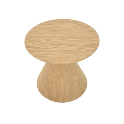 Τραπέζι σαλονιού Donda pakoworld mdf-μέταλλο σε sonoma απόχρωση Φ80x40εκ