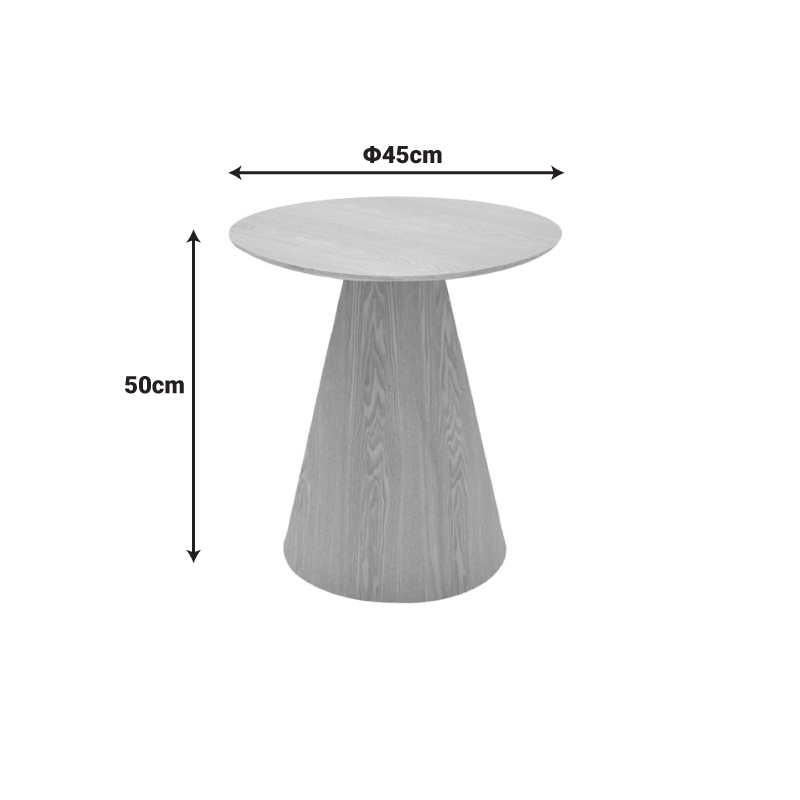 Βοηθητικό τραπέζι Donda pakoworld mdf-μέταλλο καρυδί Φ45x46εκ