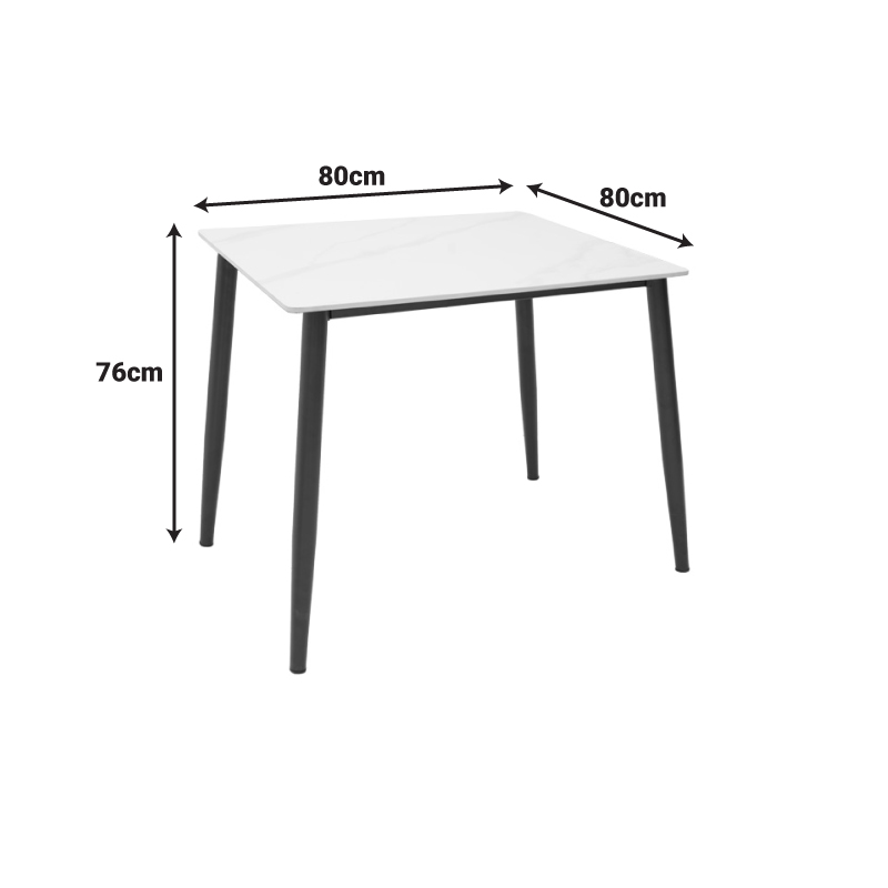 Τραπέζι Gustas pakoworld λευκό μαρμάρου sintered stone-μαύρο μέταλλο 80x80x76εκ Τραπέζι Gustas pakoworld λευκό μαρμάρου sintered stone-μαύρο μέταλλο 80x80x76εκ