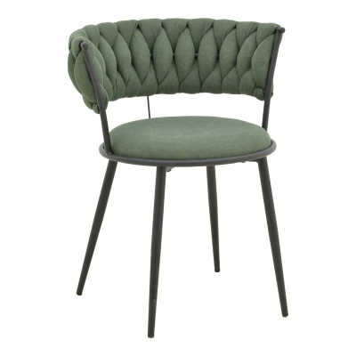 Πολυθρόνα Alkia I pakoworld ύφασμα σε χακί απόχρωση- πόδι μαύρο μέταλλο 57x58.5x72εκ