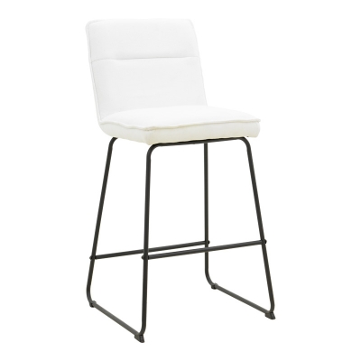 Σκαμπό μπαρ Essential pakoworld ύφασμα μπεζ-πόδι μάυρο μεταλλικό 53x64.5x107εκ