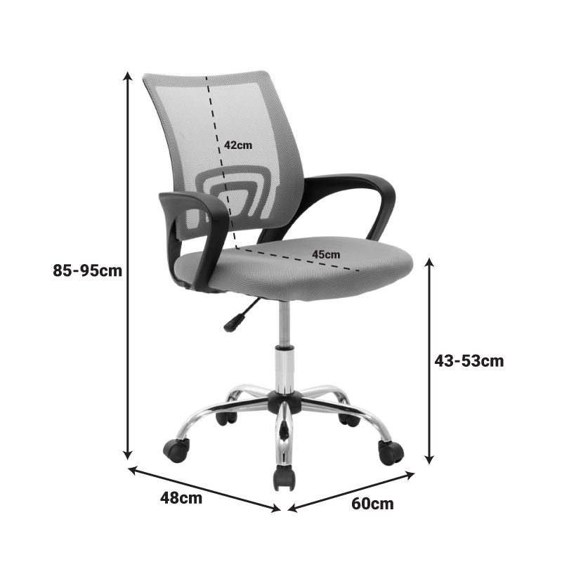 Καρέκλα γραφείου Berto II pakoworld με ανάκλιση ύφασμα mesh σε ροζ απόχρωση 60x48x85-95εκ