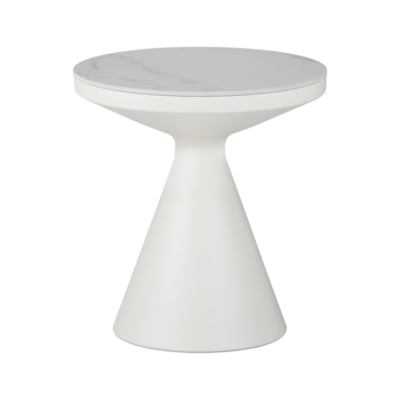 Βοηθητικά τραπέζια Coozlin Inart sintered stone σε απόχρωση λευκό μαρμάρου με λευκό μέταλλο Βοηθητικά τραπέζια Coozlin Inart sintered stone σε απόχρωση λευκό μαρμάρου με λευκό μέταλλο