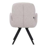 Πολυθρόνα περιστρεφόμενη Novo pakoworld ύφασμα λευκό μπουκλε-πόδια μαύρο μεταλλικό 65.5x60x90εκ