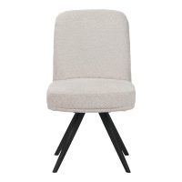 Καρέκλα περιστρεφόμενη Novo pakoworld ύφασμα λευκό μπουκλε-πόδια μαύρο μεταλλικό 65.5x50x90εκ