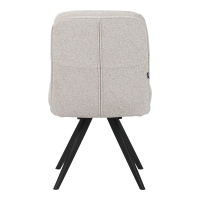 Καρέκλα περιστρεφόμενη Novo pakoworld ύφασμα λευκό μπουκλε-πόδια μαύρο μεταλλικό 65.5x50x90εκ