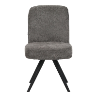 Καρέκλα περιστρεφόμενη Novo pakoworld ύφασμα γκρι μπουκλέ-πόδια μαύρο μεταλλικό 65.5x50x90εκ