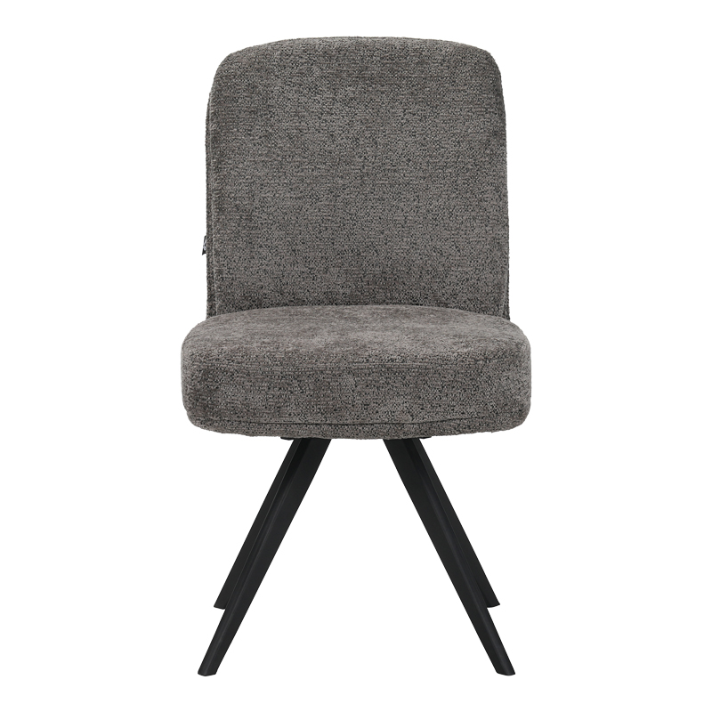 Καρέκλα περιστρεφόμενη Novo pakoworld ύφασμα γκρι μπουκλέ-πόδια μαύρο μεταλλικό 65.5x50x90εκ
