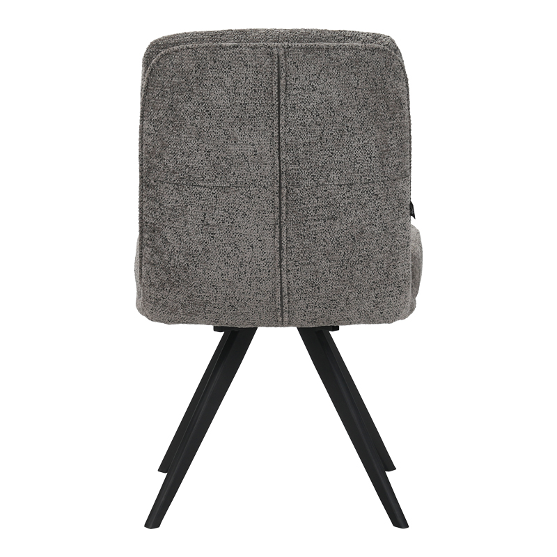 Καρέκλα περιστρεφόμενη Novo pakoworld ύφασμα γκρι μπουκλέ-πόδια μαύρο μεταλλικό 65.5x50x90εκ