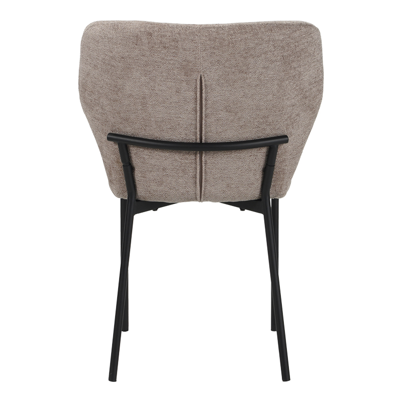 Καρέκλα Mavier pakoworld ύφασμα μπεζ-πόδια μαύρο μεταλλικό 48x61.5x82εκ