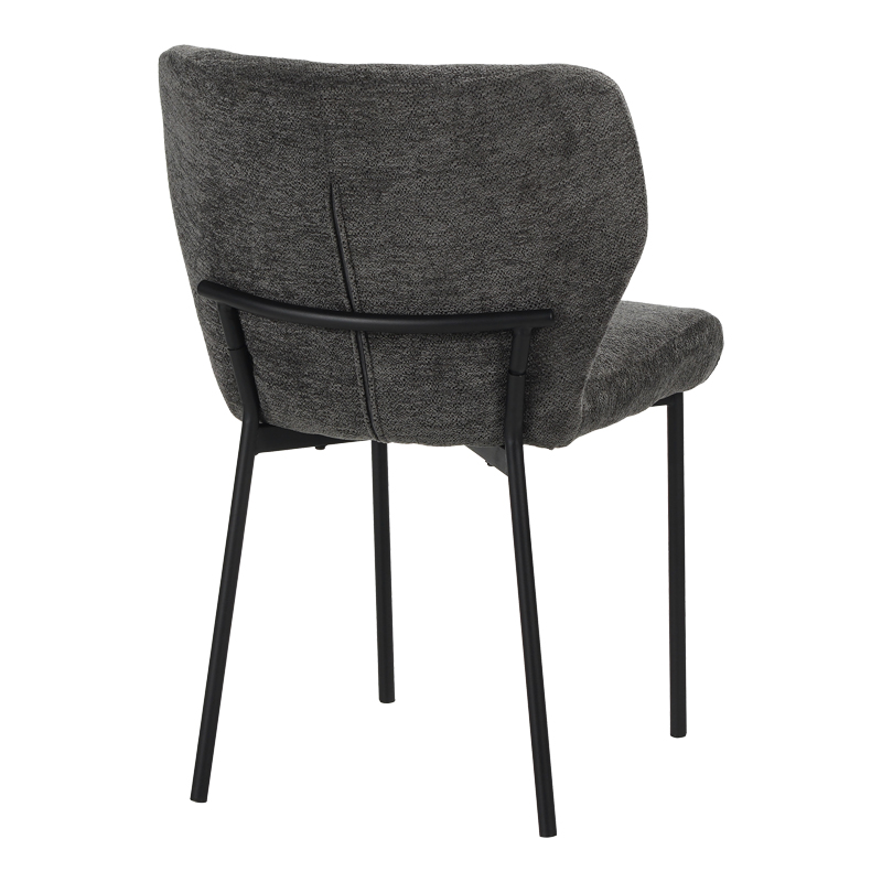 Καρέκλα Mavier pakoworld ανθρακί ύφασμα με πόδια μαύρο μεταλλικό 48x61.5x82εκ