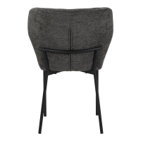Καρέκλα Mavier pakoworld ανθρακί ύφασμα με πόδια μαύρο μεταλλικό 48x61.5x82εκ