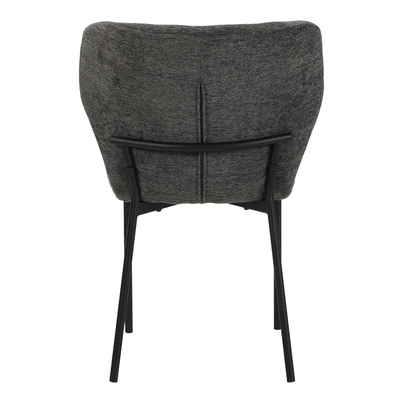 Καρέκλα Mavier pakoworld ανθρακί ύφασμα με πόδια μαύρο μεταλλικό 48x61.5x82εκ