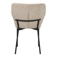 Καρέκλα Mavier pakoworld ύφασμα μπεζ-πόδια μαύρο μεταλλικό 48x61.5x82εκ