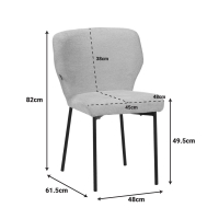 Καρέκλα Mavier pakoworld ύφασμα μπεζ-πόδια μαύρο μεταλλικό 48x61.5x82εκ