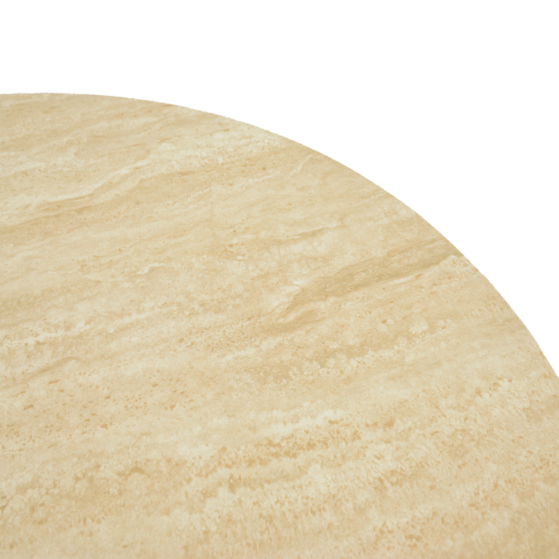 Τραπέζι Franzel pakoworld sintered stone σε όψη τραβερτίνας-mdf καρυδί Φ120x75εκ Τραπέζι Franzel pakoworld sintered stone σε όψη τραβερτίνας-mdf καρυδί Φ120x75εκ