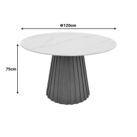Τραπέζι Franzel pakoworld sintered stone σε όψη τραβερτίνας-mdf καρυδί Φ120x75εκ Τραπέζι Franzel pakoworld sintered stone σε όψη τραβερτίνας-mdf καρυδί Φ120x75εκ