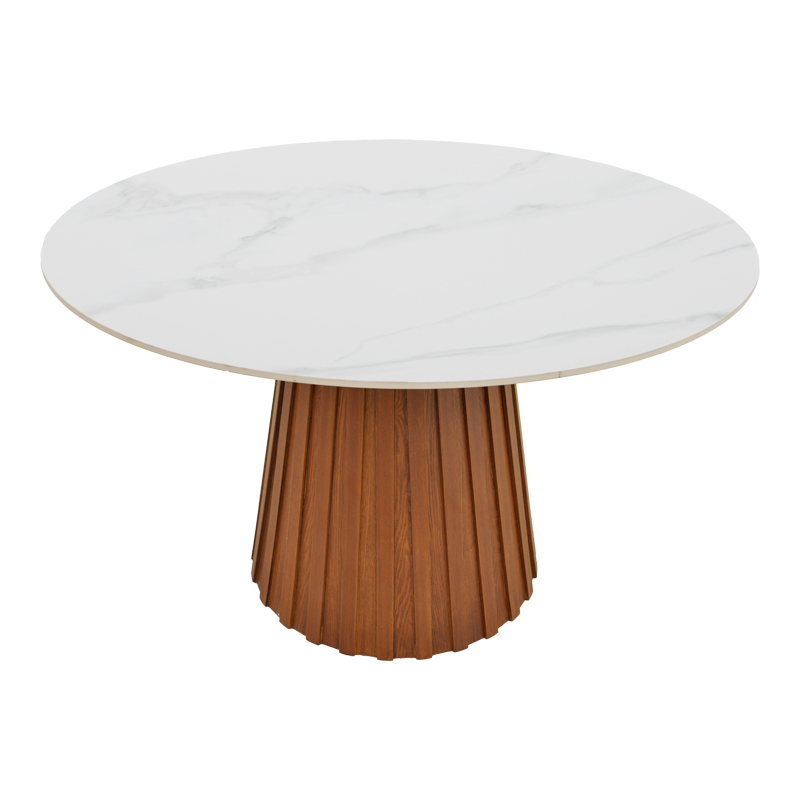 Τραπέζι Franzel pakoworld sintered stone σε όψη μαρμάρου-mdf σε φυσική απόχρωση Φ120x75εκ Τραπέζι Franzel pakoworld sintered stone σε όψη μαρμάρου-mdf σε φυσική απόχρωση Φ120x75εκ