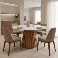 Τραπέζι Franzel pakoworld sintered stone σε όψη μαρμάρου-mdf σε φυσική απόχρωση Φ120x75εκ Τραπέζι Franzel pakoworld sintered stone σε όψη μαρμάρου-mdf σε φυσική απόχρωση Φ120x75εκ