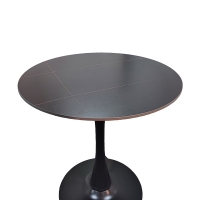 Tραπέζι Balou pakoworld sintered stone σε μαύρη απόχρωση με όψη μαρμάρου-βάση μαύρο μέταλλο Φ90x73εκ Tραπέζι Balou pakoworld sintered stone σε μαύρη απόχρωση με όψη μαρμάρου-βάση μαύρο μέταλλο Φ90x73εκ