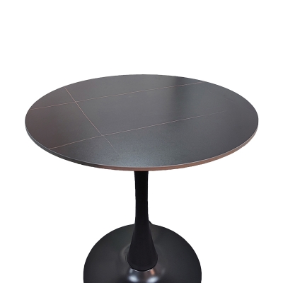 Tραπέζι Balou pakoworld sintered stone σε μαύρη απόχρωση με όψη μαρμάρου-βάση μαύρο μέταλλο Φ90x73εκ Tραπέζι Balou pakoworld sintered stone σε μαύρη απόχρωση με όψη μαρμάρου-βάση μαύρο μέταλλο Φ90x73εκ