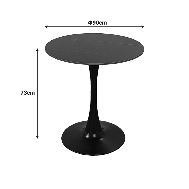 Tραπέζι Balou pakoworld sintered stone σε μαύρη απόχρωση με όψη μαρμάρου-βάση μαύρο μέταλλο Φ90x73εκ Tραπέζι Balou pakoworld sintered stone σε μαύρη απόχρωση με όψη μαρμάρου-βάση μαύρο μέταλλο Φ90x73εκ