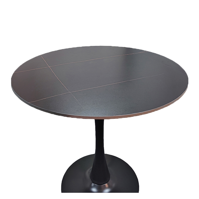 Tραπέζι Balou pakoworld sintered stone σε μαύρη απόχρωση με όψη μαρμάρου-βάση μαύρο μέταλλο Φ120x73εκ Tραπέζι Balou pakoworld sintered stone σε μαύρη απόχρωση με όψη μαρμάρου-βάση μαύρο μέταλλο Φ120x73εκ